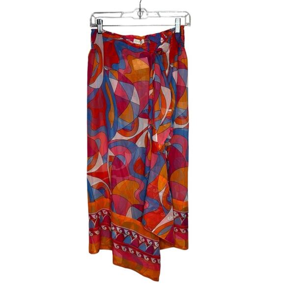 NWT Ramy Brook Iona Coverup Wrap Skirt In Retro Apricot - Picture 2 of 10